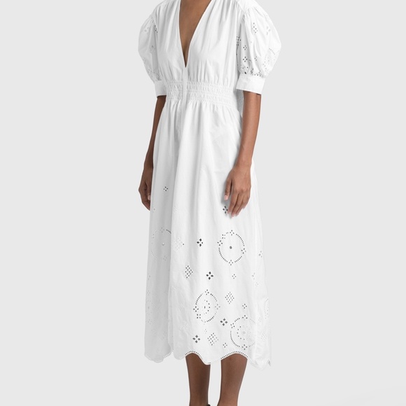 Ganni White Broderie Anglaise Dress - Picture 1 of 4